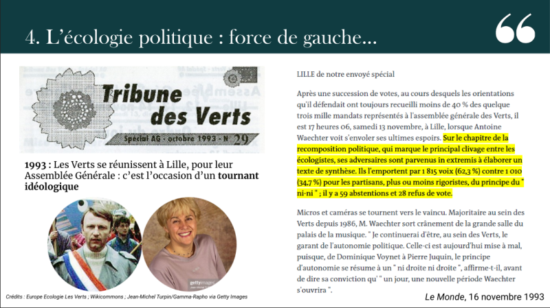 Une des pages de la présentation de David Cormand lors de la soirée du 3 novembre 2025 auprès du groupe local Les Écologistes de Malakoff