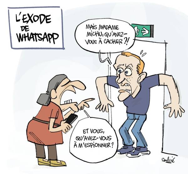 Dessin de [[https://twitter.com/Telerama/status/1363036289931616258|Thibault Soulcié]] pour Télérama, 20 février 2021, https://twitter.com/Telerama/status/1363036289931616258